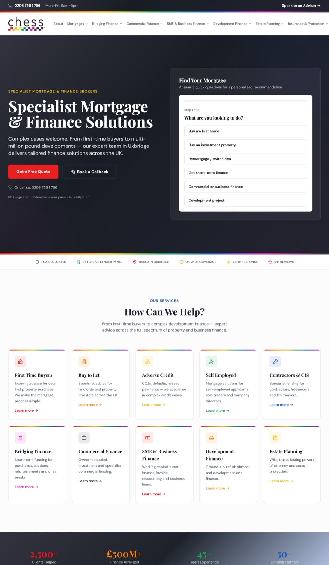 Chess Mortgages website screenshot